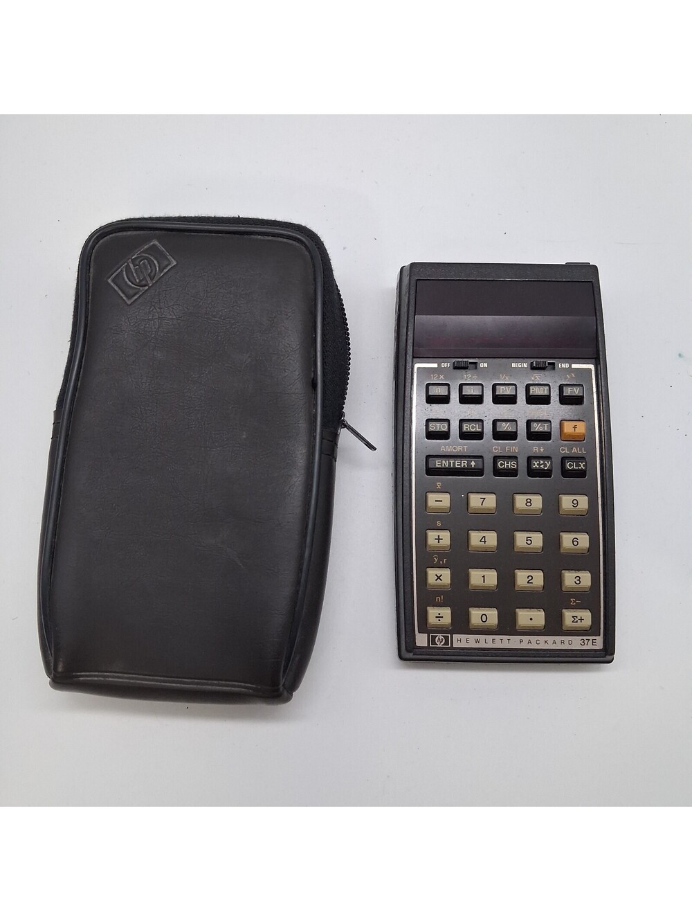 HP 37E Vintage Financial Calculator LED Display Tested Working w Original Case
